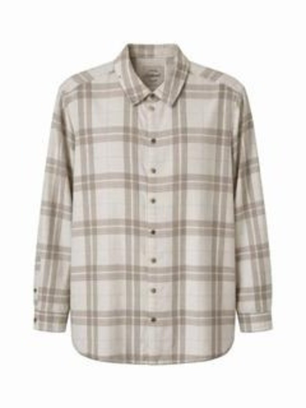Jachs Girlfriend Women's Plaid Button Down Shirt L Beige